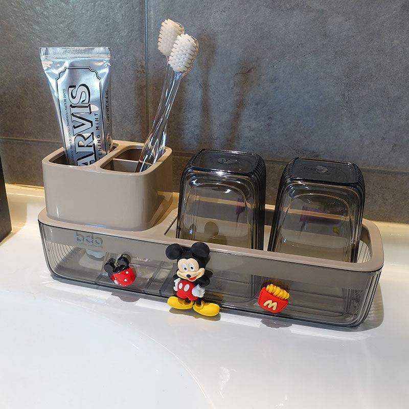 轻奢牙刷置物架洗漱杯套装卫生间洗漱台面漱口刷牙杯牙缸收纳架子