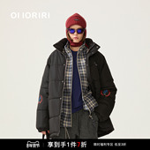 拉链棉服厚外套女2025新款 OIIORIRI 宽松印花丝棉长袖