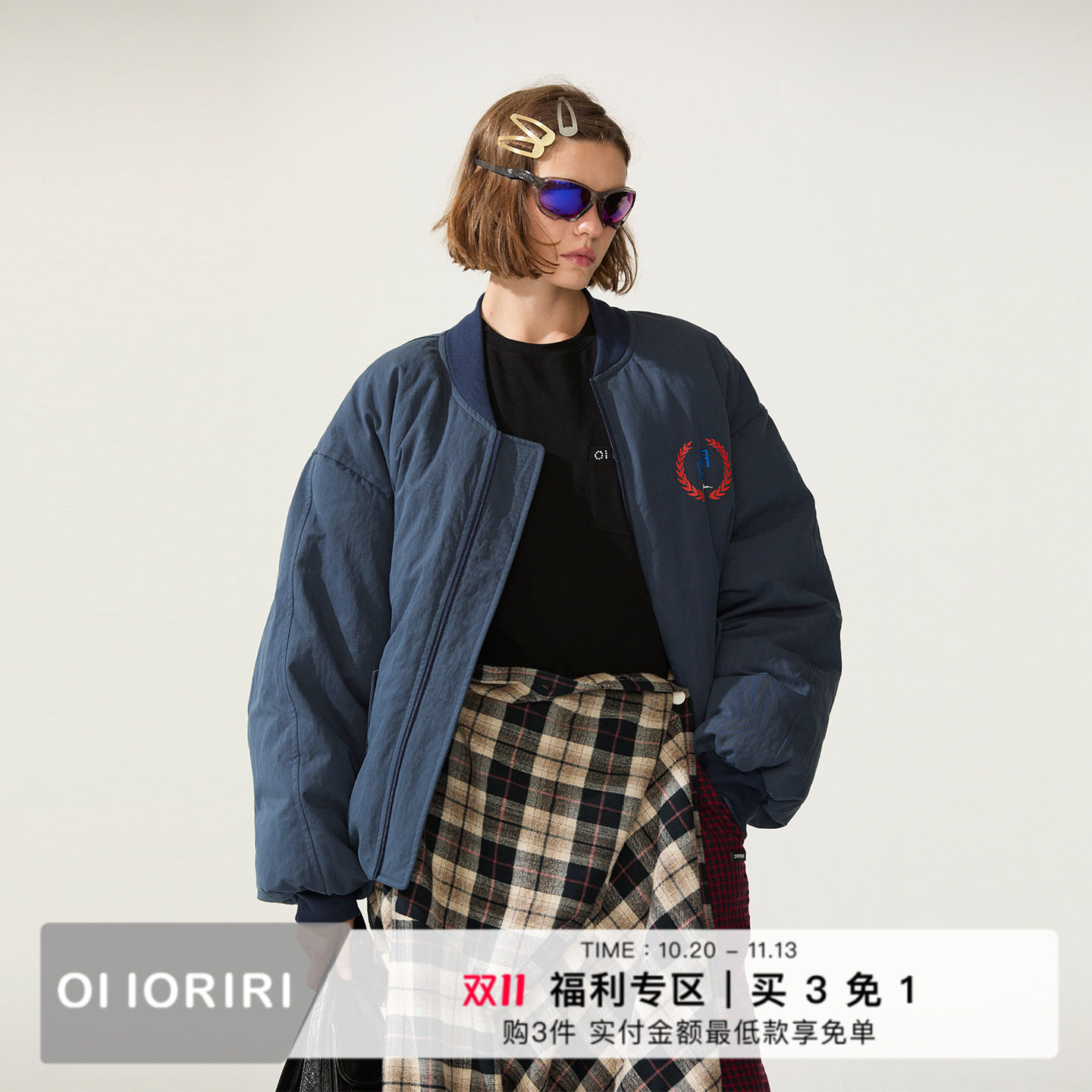 OIIORIRI印花空军收口袖夹克