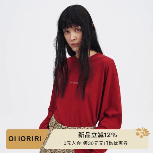 OIIORIRI圆领廓形长袖T恤