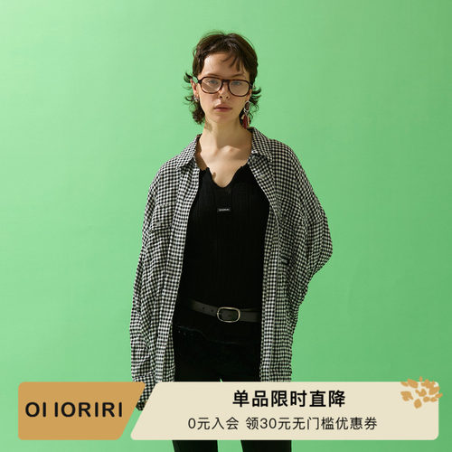 OIIORIRI复古廓形双口袋衬衫
