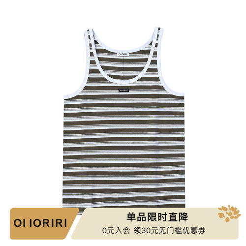 OIIORIRI纯棉撞色条纹背心