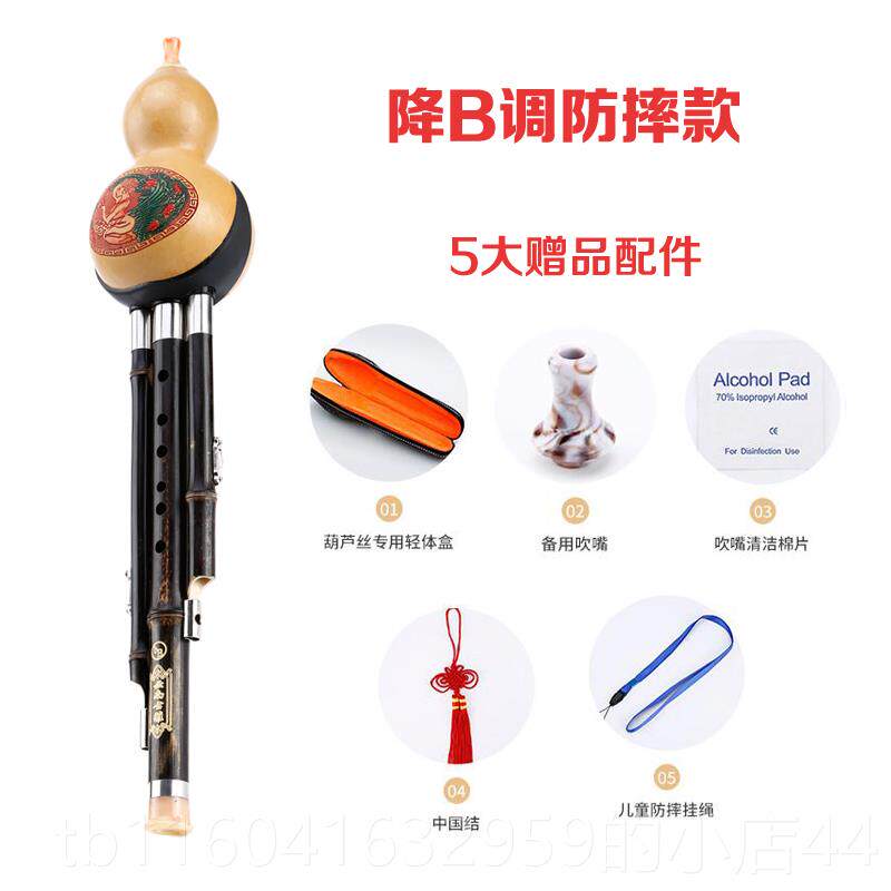 新款葫芦丝C调降乐B调儿童学初成丝人学生入门零基础云南紫竹葫芦