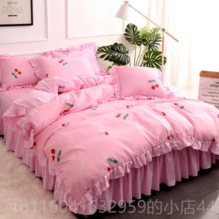 新款 品 小床碎花床四件套床单套床上学生宿裙舍三3件套磨毛被秋季