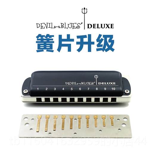 新款入Devil Bues l10十孔口琴成人B初门学 蓝调布鲁斯口琴D 演奏