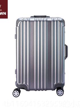 新款ROWN/皇冠铝框C行李箱拉杆箱女托运箱框旅箱行男女密码箱51铝