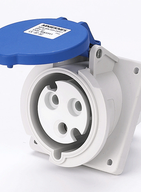 国曼电气MNIEKNES单相2P+PE3孔32A防水工业插头斜座德标MN3341