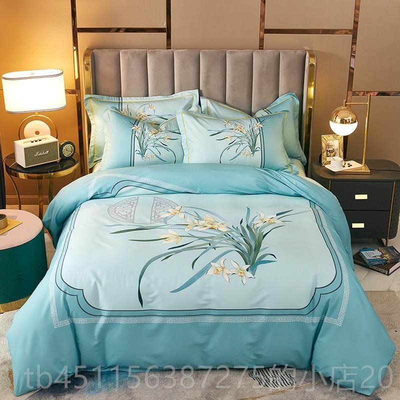 高档北欧风睡纯全棉四件套棉.床单被套裸双人加大22m男士简约床上