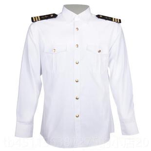 高档包邮纽金色扣航空铁衬衫 海员师路短袖男款衬衫发型空少制服