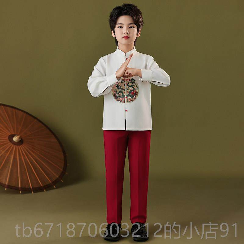 高档儿童唱演出服中国风中学生诗歌朗诵合表演服毕式业班服新中小