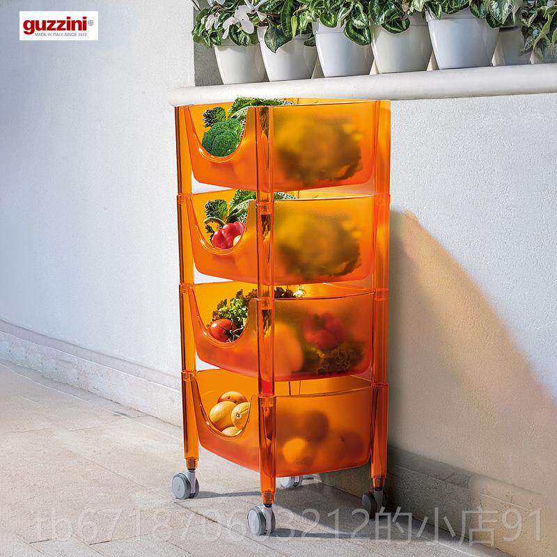 高档利层快小推车 意大利guzzin厨房多i带轮果收蔬纳架子整理筐置