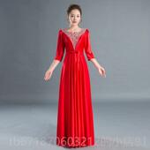 高档合唱团演出女服装 年子新春长裙晚中老年成合唱团长宴礼服定制