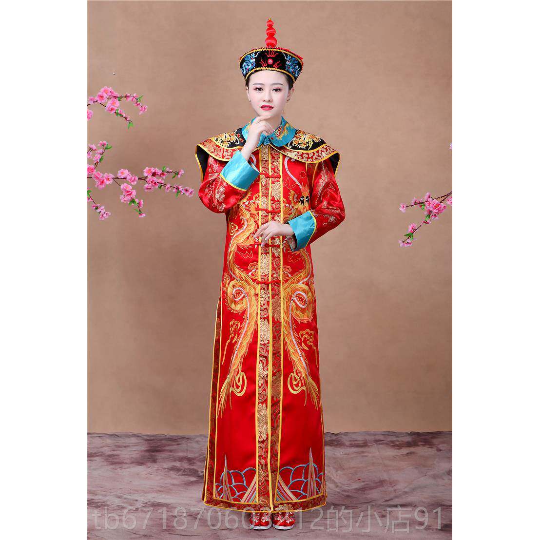 高档清皇后服装满古装族女皇服太后贵朝妃格格服朝女王慈禧演出写