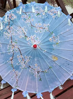 古典舞蹈专用伞中国风古装汉服儿童花伞紫色油纸伞古风道具跳舞伞