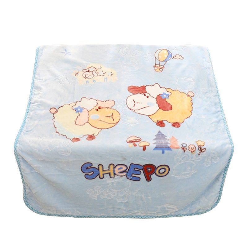 宝宝双层云毯幼儿园儿童婴儿新生儿盖毯春秋小毛毯卡通午睡毯被子