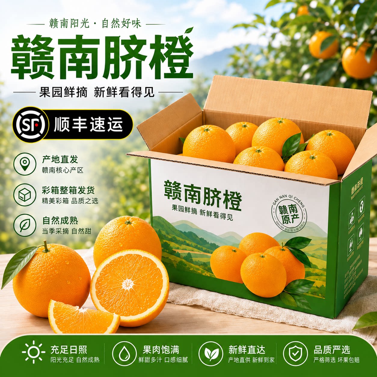 赣南脐橙10斤装正宗江西赣州当季新鲜水果橙子整箱现摘产地直发