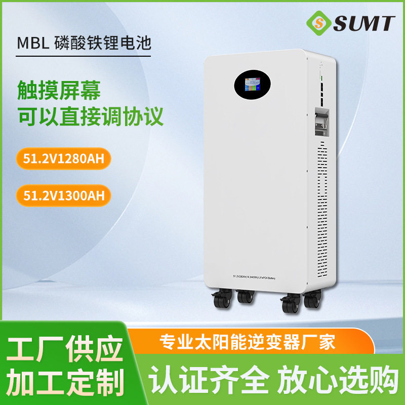 厂家便捷落地式磷酸铁锂储能电池兼容大多数逆变器现货 WiFi