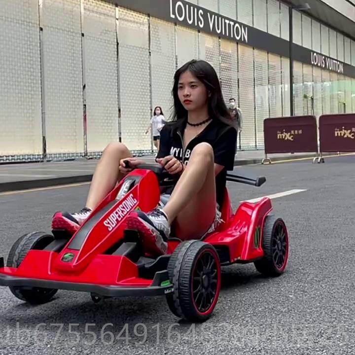 正品卡丁车儿童电动车赛电车车平衡人小孩成可坐儿童四轮动汽车