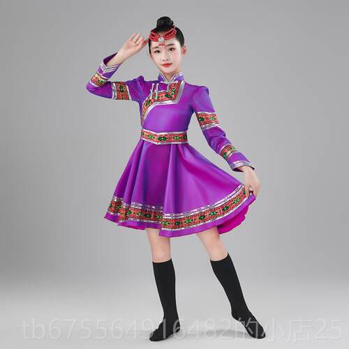 正品儿童蒙舞演出服饰蒙古族蹈草原表筷子舞小族荷风采民族演服装