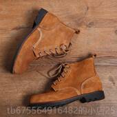 正品 高陆空战士靴户外休闲驴友皮靴登山 356厂加厚翻毛皮牛帮皮鞋