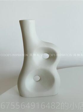 正品物 风抽象塑艺术摆件瓶 雕素花坯陶瓷工作室咖啡馆服装店软装