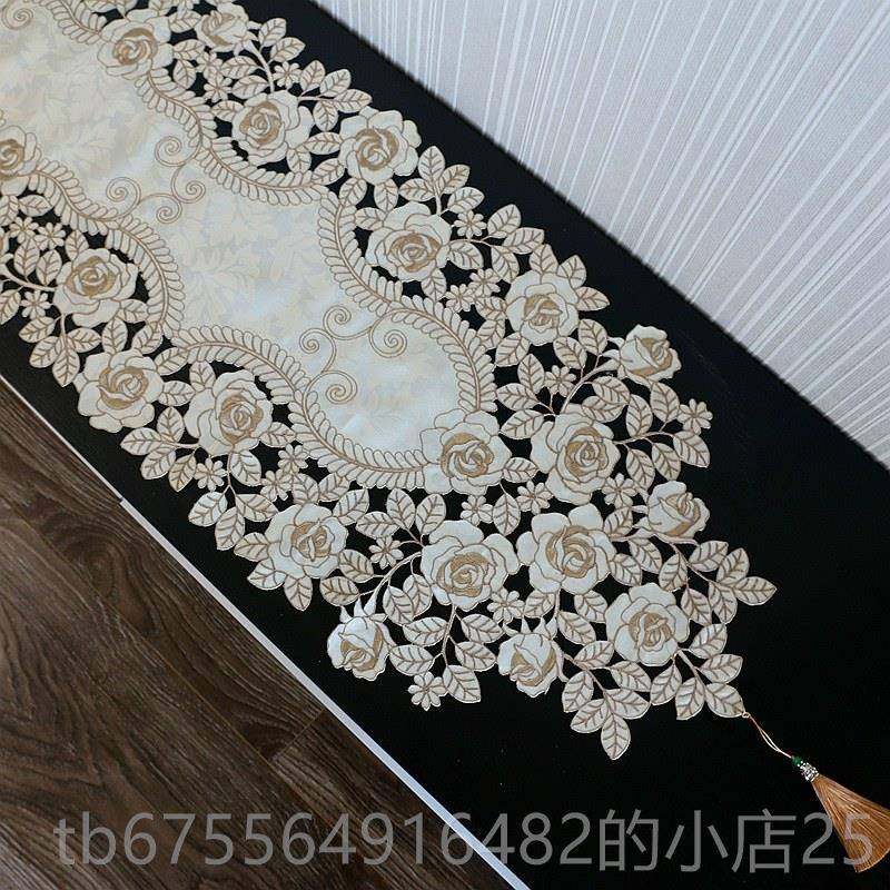 正品桌旗欧式绣布台艺美式餐桌电布绣花茶几桌垫布视柜盖巾流刺苏