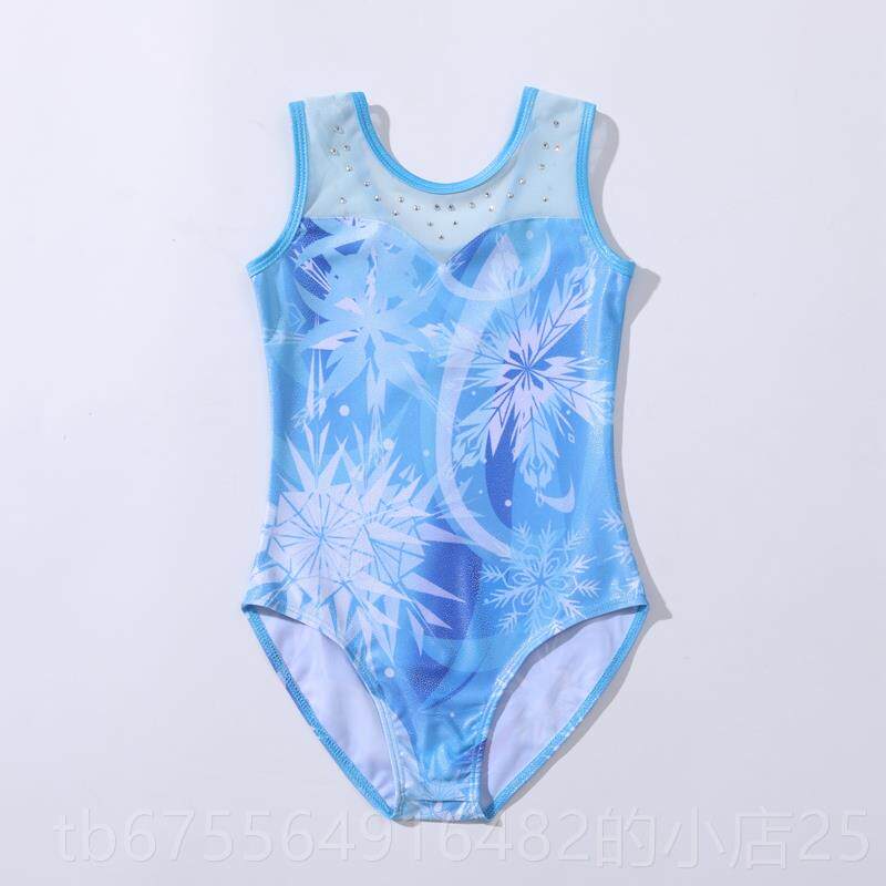 正品新款儿童演蹈出服女舞童体服幼儿练功服操夏烫钻背心紧身衣表