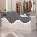 吧台收银台店铺小型美容院理发店商用柜台公司简约现代前台接待台