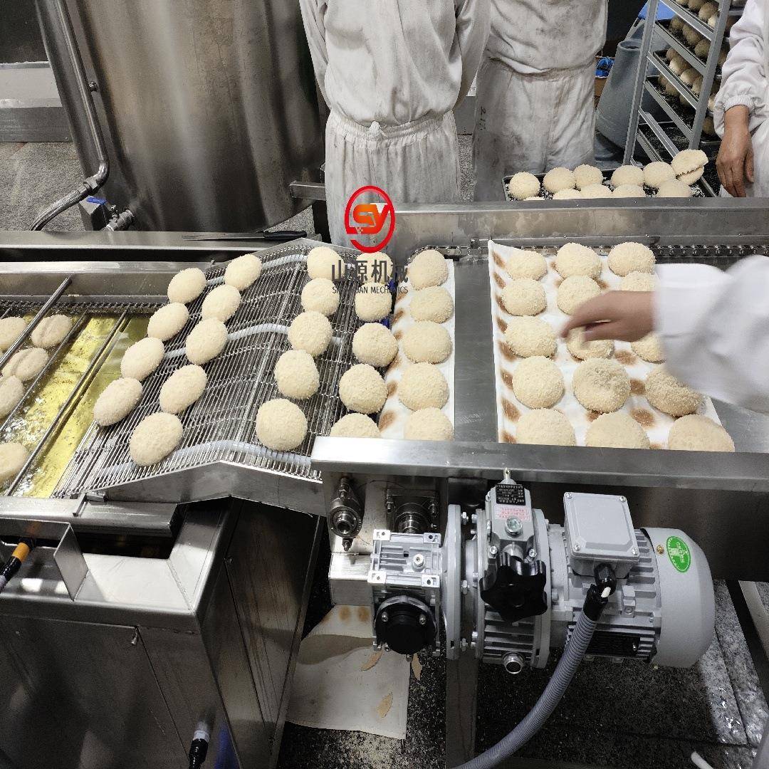 自动翻面甜甜圈油炸机现货连续式油炸设备鸡腿面包油炸机器