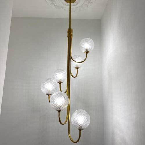 楼梯吊灯长简约现代旋转loft公寓挑空客厅灯斜顶小复式楼家用吊灯