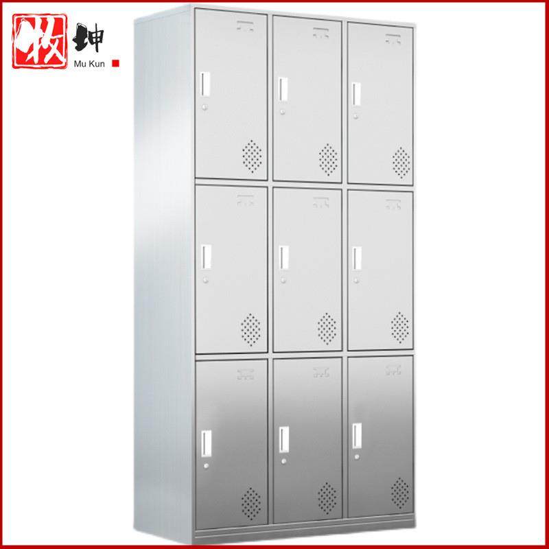 不锈钢更衣柜工厂员工无尘车间医院实验室鞋柜碗柜多门带锁储物柜