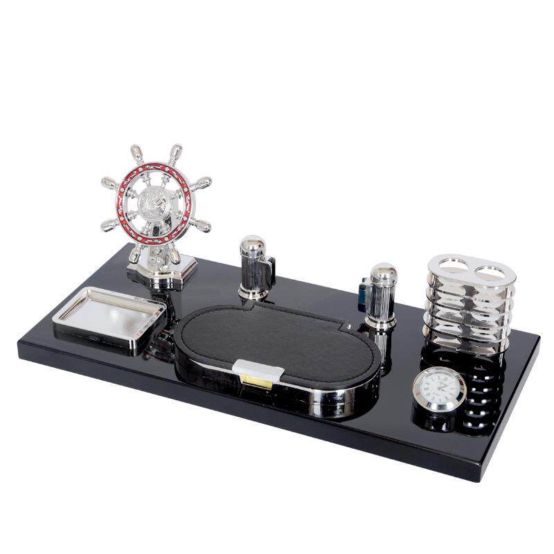 启昆办公室桌面大班台商务摆件礼品笔筒摆件男女书房办公室装饰品