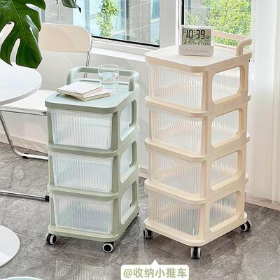 手推车置物架抽屉式移动收纳柜零食玩具婴儿用品客厅收纳架子多层