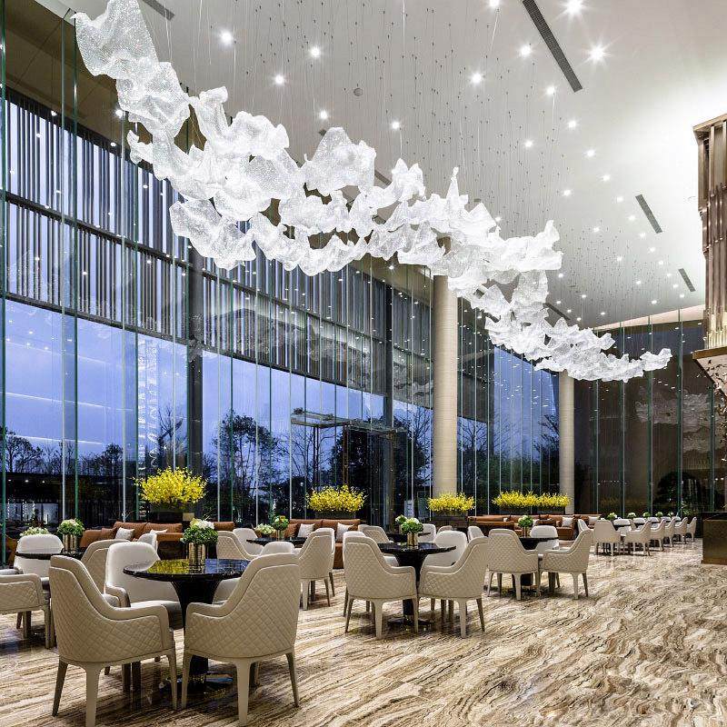 工程灯售楼部沙盘水晶编网灯酒店大堂吊灯宾馆大厅玻璃创意吸顶灯