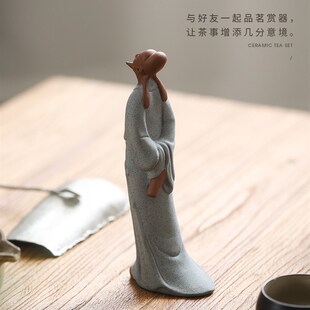 历史人物李白禅意紫砂诸葛亮新中式客厅陶瓷摆件盆景微景观装饰品