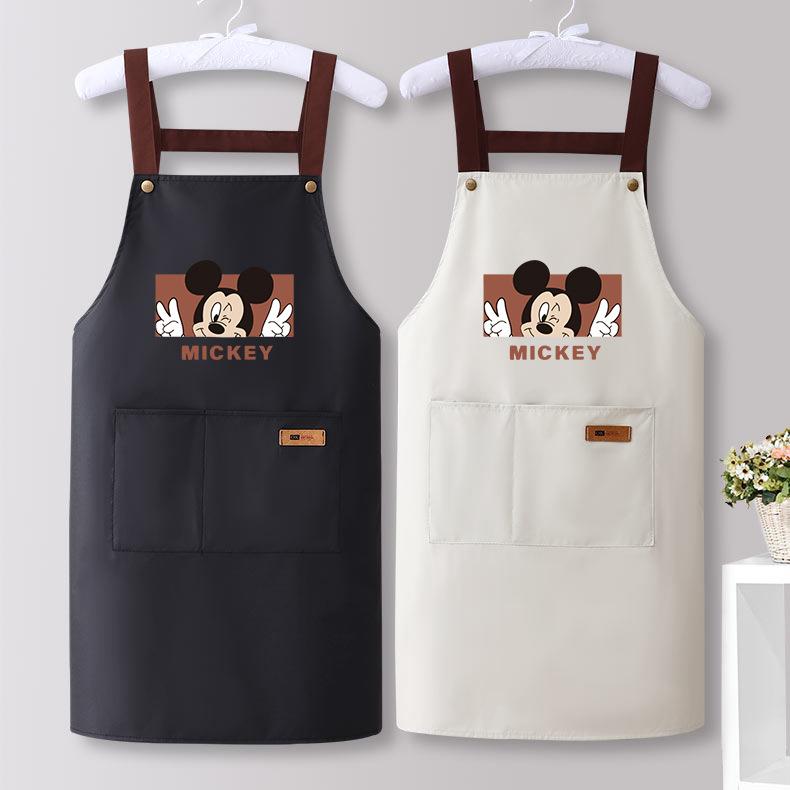 围裙防水家用防油厨房高颜值时尚工作服女可擦手韩版围腰卡通罩衣