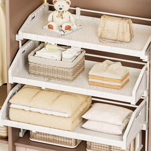 衣柜抽拉隔板可伸缩抽屉式衣物收纳整理篮衣橱衣服裤子分层置物架