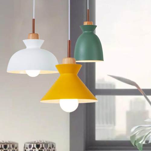 北欧餐厅吊灯简约铝材质现代咖啡店铺吧台马卡龙小吊灯创意个性