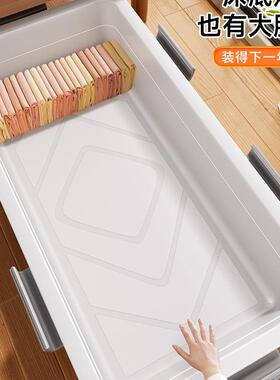 床底收箱VMZ平带滑轮放箱床下大容量衣服整理盒塑扁料储物箱周转