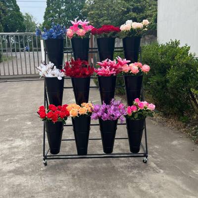 式ZJA花店婚庆鲜花架花店花展架多层鲜花欧店花架铁艺花架桶鲜花
