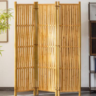 中屏移风折隔断简约现WXD代客厅玄关式墙动折叠屏酒店实木竹屏风
