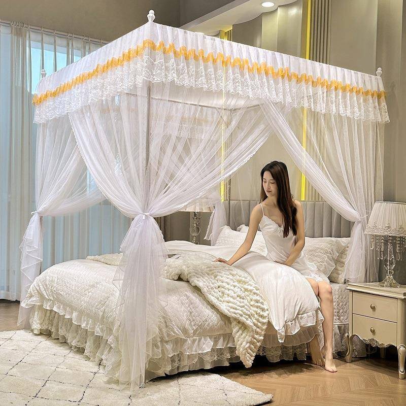 2024新款15米三CKA.开蚊帐加粗不锈钢支架落门地1床.2m纹帐加密双