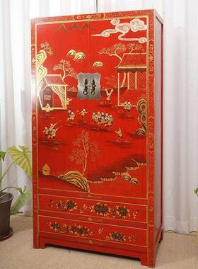 新式实橱木衣柜家用卧室收纳16752榆柜木衣经济中型简约小户型可