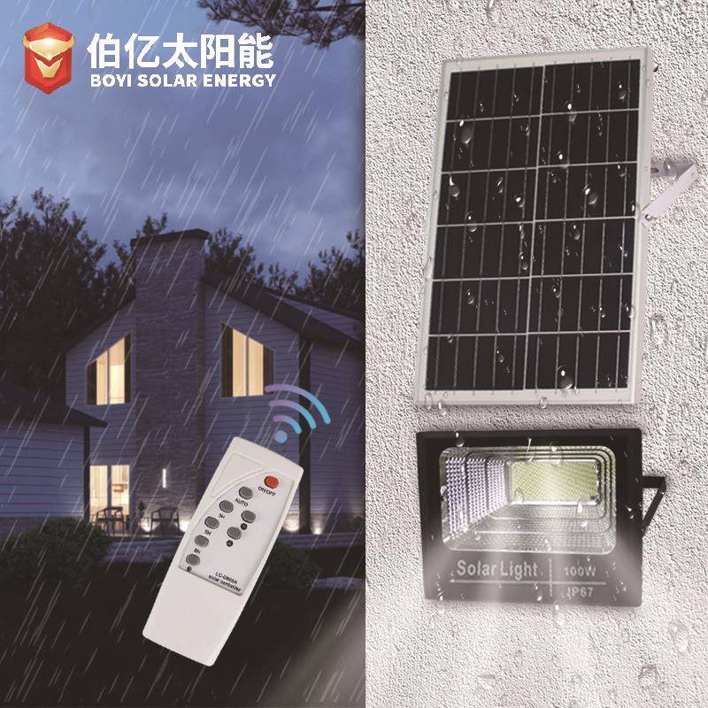 太阳宝能灯聚盆户外10BYT0W感用充电LED应防水投光灯家太阳能泛光