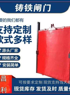 铸铁闸门动手动电机闸一体渠方闸门双铁向止水镶铜YYR铸道闸门