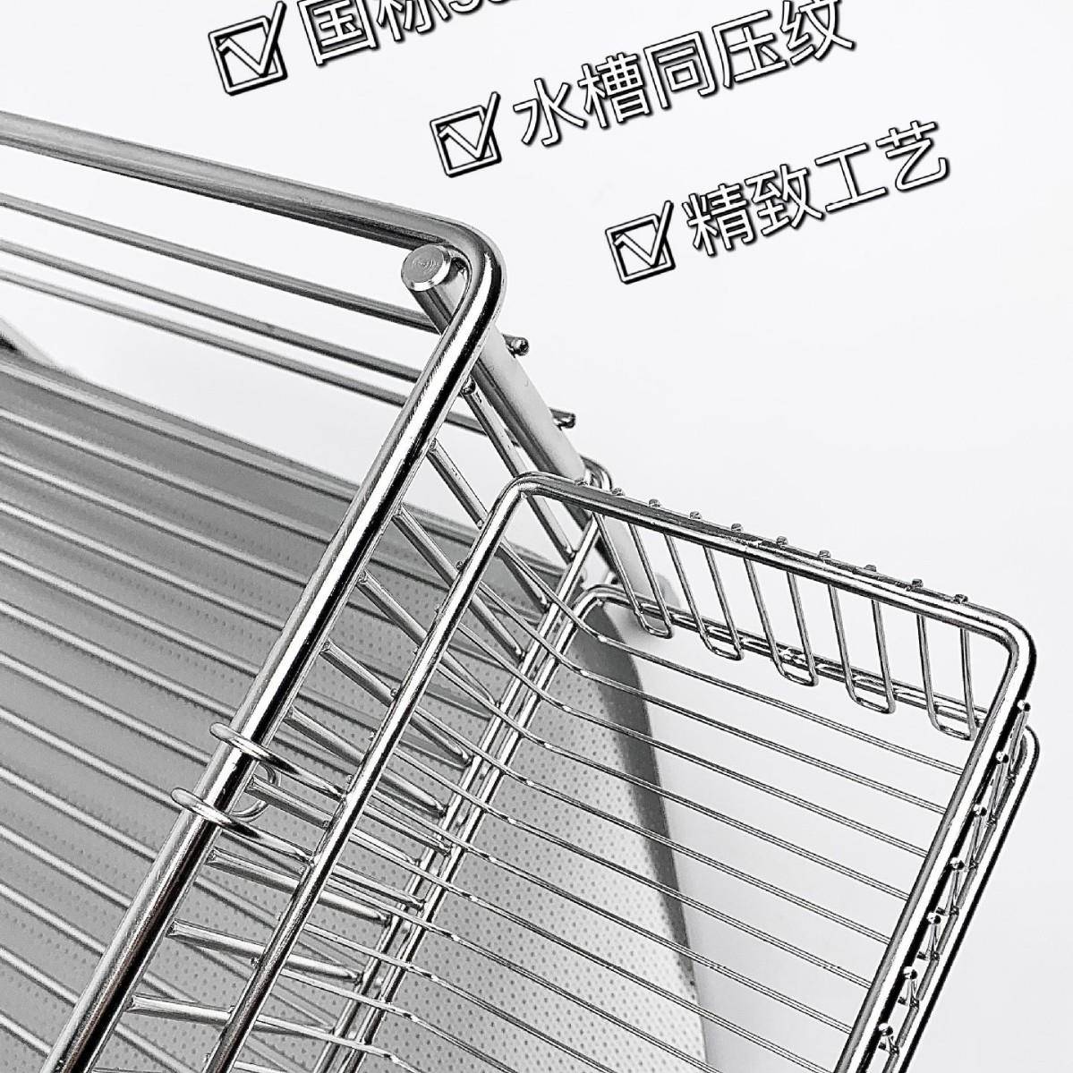 水日式沥S不US304锈钢厨房筷子置tj#hfgj#物架水槽碗碟收纳架压纹