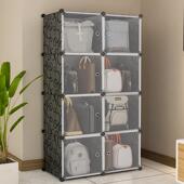 书柜自柜由组合置物组装 物收纳子XTM简约料现代带门塑简易书架新