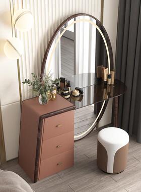 大意OYP式极简梳一妆台轻落地妆镜卧室化奢妆桌收纳体柜