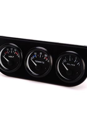 热汽装指配件B734黑色汽车改仪表电压/水温车/油压三合一针仪表