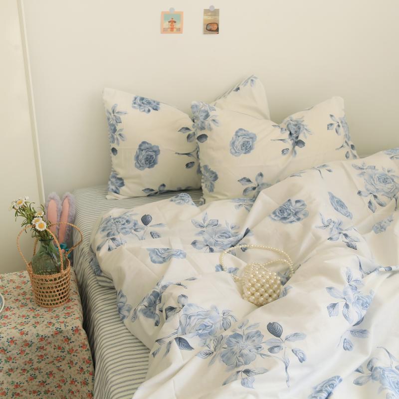 xyF766J6SJ清床t*月亮了*繁睡枝绿野|田园碎花小新床上四件套全棉